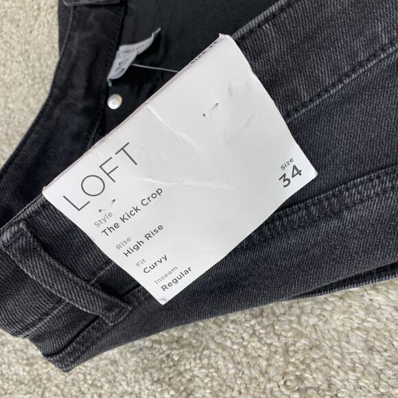 LOFT The Kick Crop Jeans Size 34 Women NEW High Rise Curvy 25" Inseam 29-0 - Picture 6 of 9